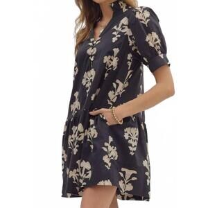 NEW ENTRO rowe mini dress in blue